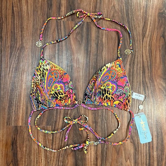 Luli Fama Shore Thing Seamless Wavy Ruched Back Side Tie Bottom - Picture 14 of 16